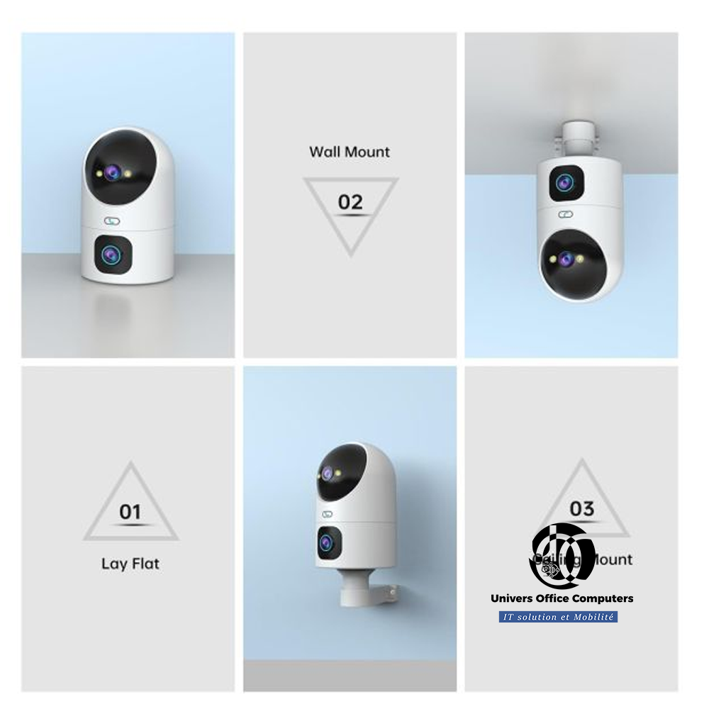 Caméra de sécurité à double objectif - WiFi 5G/2,4 G - Appel à une touche, Vision nocturne couleur, Audio bidirectionnel, Détection de mouvement intelligente - 6 Mois – Image 4