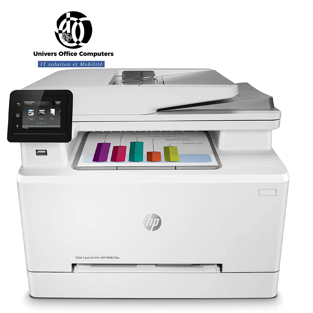 HP Color LaserJet Pro Imprimante multifonction M283fdw, Impression, copie, scan, fax, Impression USB en façade; Numérisation vers e-mail; Impression recto-verso; Chargeur automatique de documents déro