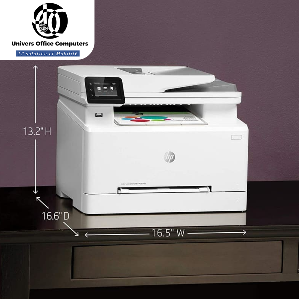 HP Color LaserJet Pro Imprimante multifonction M283fdw, Impression, copie, scan, fax, Impression USB en façade; Numérisation vers e-mail; Impression recto-verso; Chargeur automatique de documents déro – Image 4