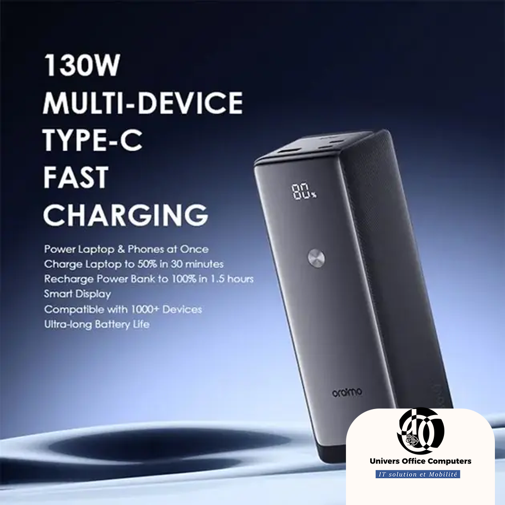 Power Bank - Oraimo PowerJet 130 OPB-727SQ - 27600 mAh - 130 W - Recharge de laptop - Affichage numérique intelligent – Image 3