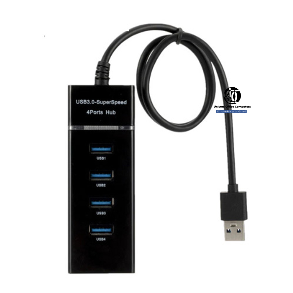 Adapteur Multiports HUB USB 3.0 Avec 4 Ports – Noir vente au Cameroun chez Univers office computers – Image 5