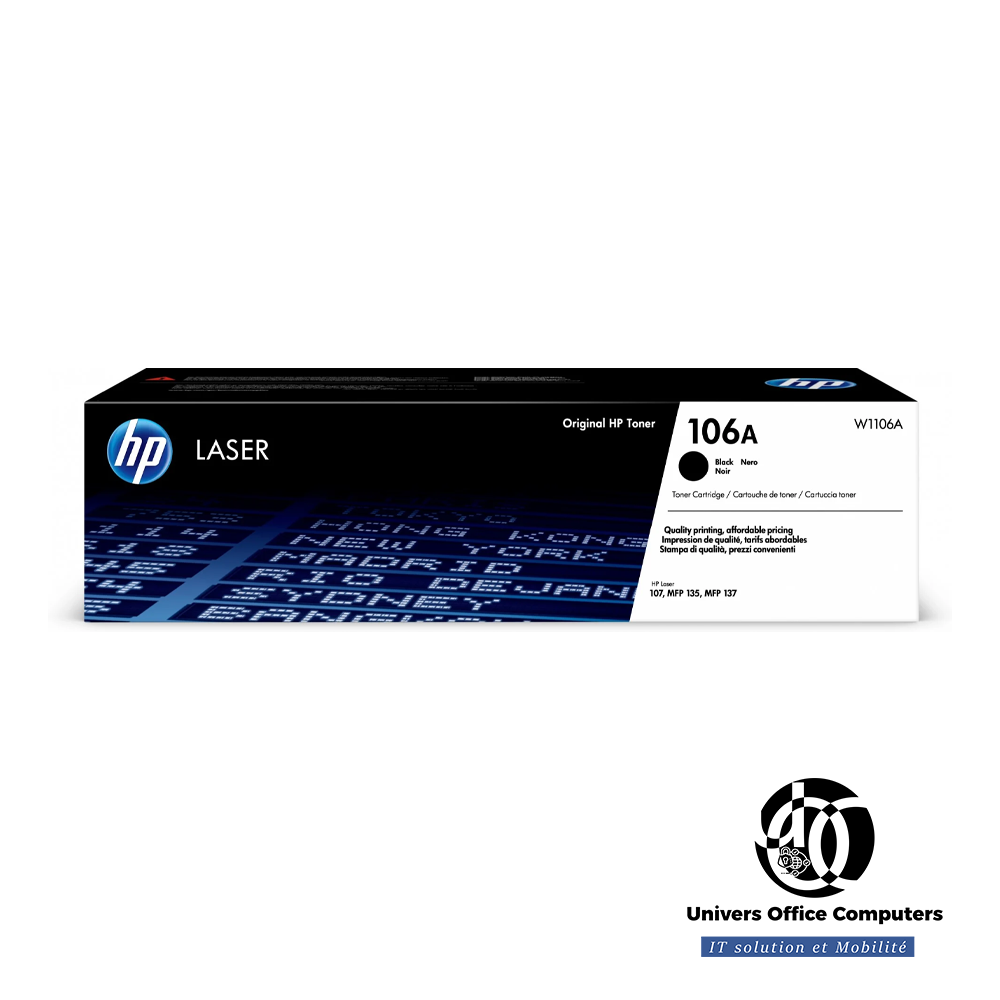 Encre HP Original toner laser authentique 106A, noir (W1106A) VENTE AU CAMEROUN
