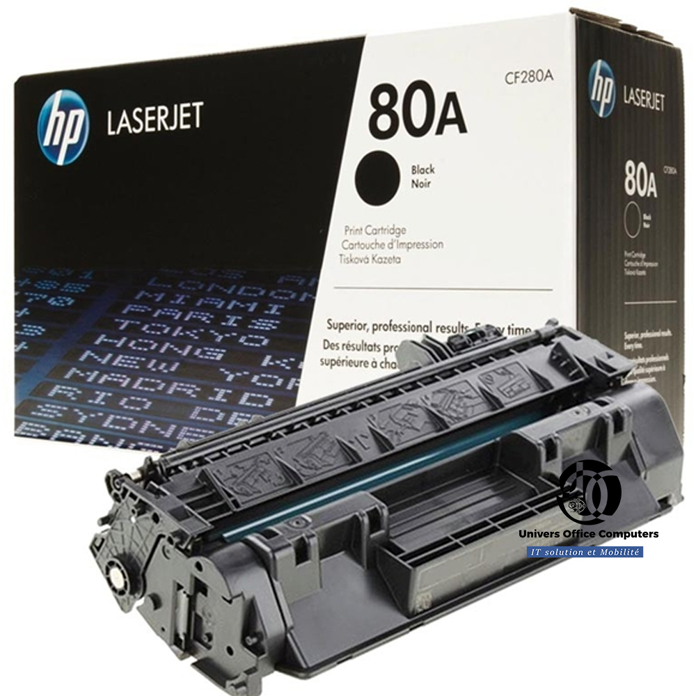 ENCRE HP 80A toner LaserJet noir authentique (CF280A) VENTE AU CAMEROUN