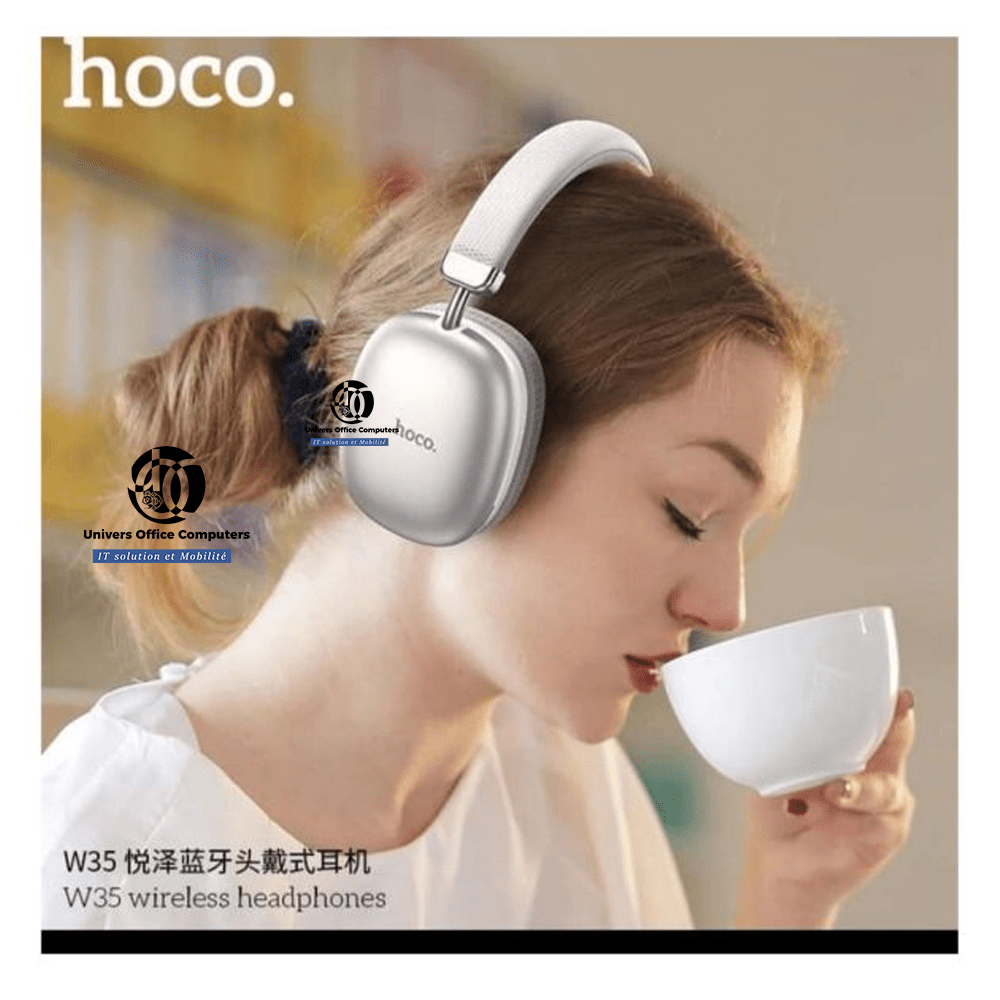 Casque sans fil - HOCO W35 wireless headphones - Bluetooth V5.3 - Interface Usb type-C - Prise de carte mémoire - Garantie 03 mois – Image 4