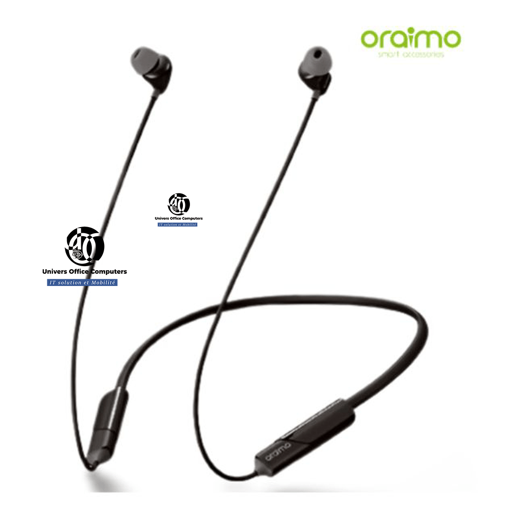 Ecouteurs Bluetooth Oraimo OEB-E30D - Autonomie de 12h environ - Bluetooth V5.0 - 3 Mois de garantie