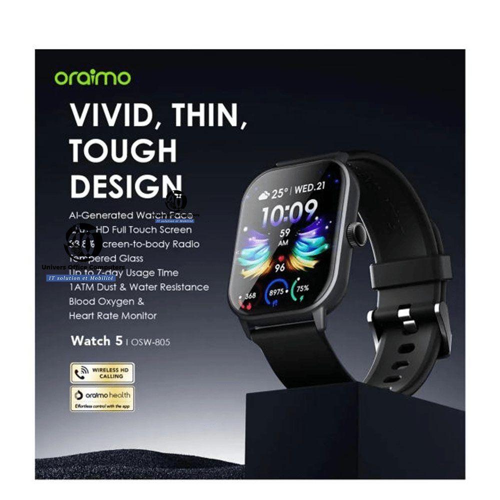 Montre connectée - ORAIMO watch 5 - OSW-805 - Appels bluetooth - Écran 2,01" - 300 mAh - Garantie 6 mois – Image 2